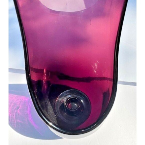 2 VTG Viking Glass Taperglow Amethyst  Candlestick Candleholder Purple 17.5" MCM - Picture 7 of 14